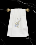 Mrijaa Bamboo Hand Towel – Floral Cascade (White)