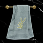 Mrijaa Bamboo Hand Towel – Floral Cascade (Cadet Blue)