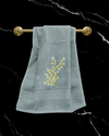 Mrijaa Bamboo Hand Towel – Floral Cascade (Cadet Blue)