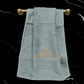 Mrijaa Bamboo Hand Towel – Majestic Bloom (Cadet Blue)