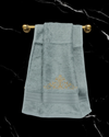 Mrijaa Bamboo Hand Towel – Majestic Bloom (Cadet Blue)