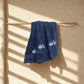 Cotton Bath Towel - Vintage Pedals (Dark Blue)