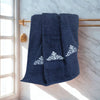 Cotton Bath Towel - Majestic Bloom (Dark Blue)