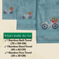 Mrijaa Bamboo Bath Set | Set of 3 | Vintage Bicycle Bliss | Turquoise