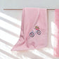 Cotton Bath Towel - Vintage Bicycle Bliss (Pink)