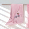 Cotton Bath Towel - Vintage Bicycle Bliss (Pink)