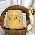 Flower-themed kids cotton towel (Yellow)