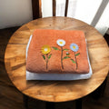 Flower-themed kids cotton towel (Orange)