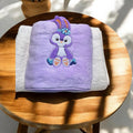 Bunny-themed kids cotton towel (Purple)