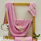 Bamboo Bath Set - Floral Cascade - Pink