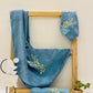 Bamboo Bath Set - Floral Cascade - Turquoise