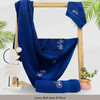 Mrijaa Bamboo Bath Set | Vintage Pedals | Set of 3 | Royal Blue