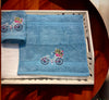 Bamboo Face Towel - Vintage Bicycle Blis (Turquoise)