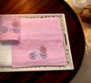 Bamboo Face Towel - Vintage Bicycle Bliss (Pink)
