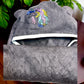 Bamboo Hooded Kids Towel - Unicorn Cuddles (Charcoal Grey)