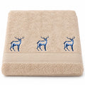 Bamboo Bath Towel – Floral Cascade (Beige) | Ultra-Soft 600 GSM