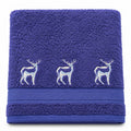 Bamboo Bath Towel – Deer Embroidery (Royal Blue) | Ultra-Soft 600 GSM