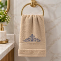 Mrijaa Bamboo Hand Towel – Majestic Bloom (Beige)