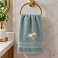 Mrijaa Bamboo Hand Towel – Floral Cascade (Cadet Blue)