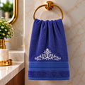 Mrijaa Bamboo Hand Towel – Majestic Bloom (Royal Blue)