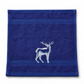 Bamboo Face Towel - Deer Embroidery (Royal Blue)