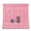 Bamboo Face Towel - Vintage Bicycle Bliss (Pink)