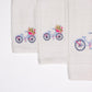 Bamboo Bath Set - Vintage Bicycle Bliss - White